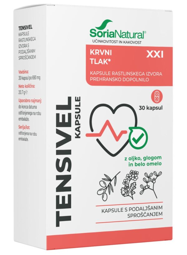 Soria Natural Tensivel XXI kapsule s podaljšanim sproščanjem, 30 kapsul