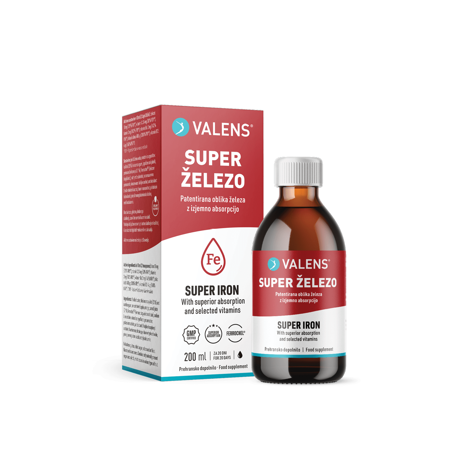 Valens Super železo tekočina, 200 ml