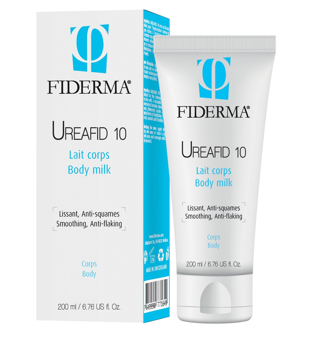 Fiderma Ureafid 10 Mleko za blaženje in proti luščenju kože za telo, 200 ml