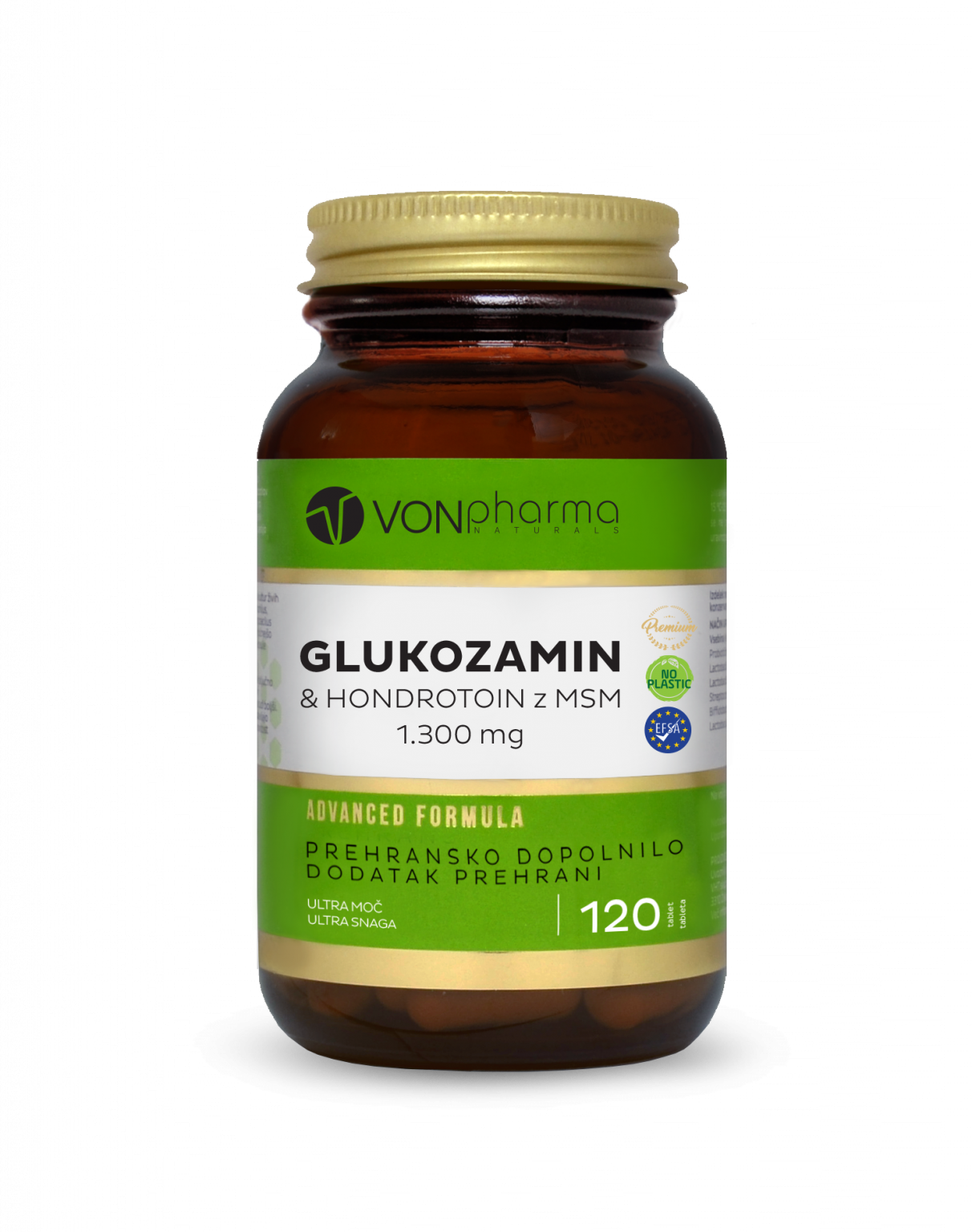 VonPharma Glukozamin in hondroitin z MSM 1300 mg, 120 tablet