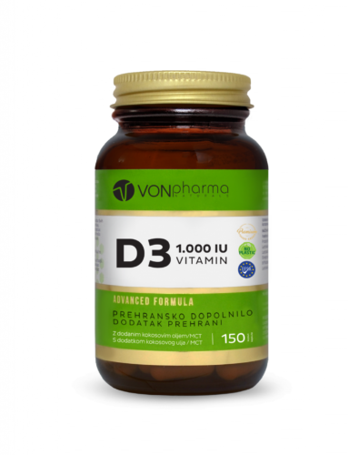 VonPharma Vitamin D3 1000 IE, 150 kapsul