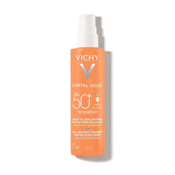 Vichy Capital Soleil Fluid na vodni osnovi v pršilu za zaščito kožnih celic ZF 50+, 200 ml