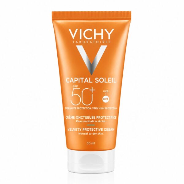 Vichy Capital Soleil Žametna krema za zaščito obraza ZF 50+, 50 ml