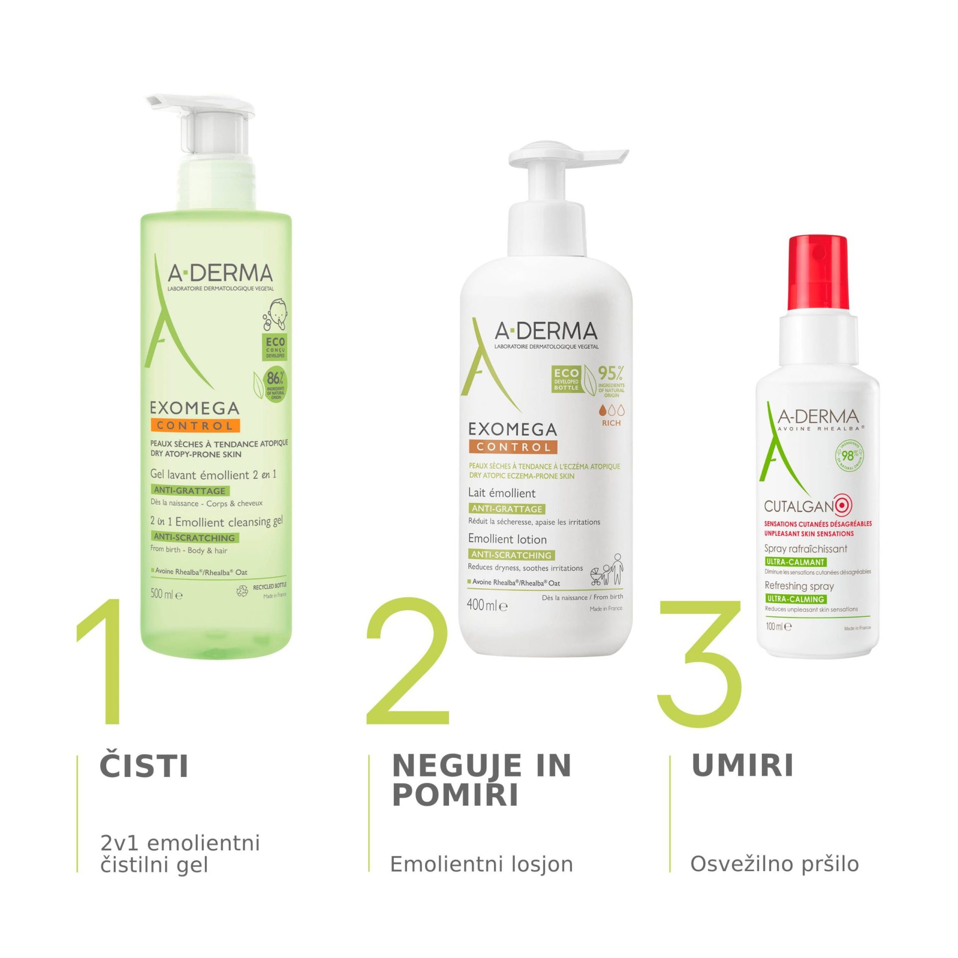 A-Derma Cutalgan osvežujoče pršilo, 100 ml