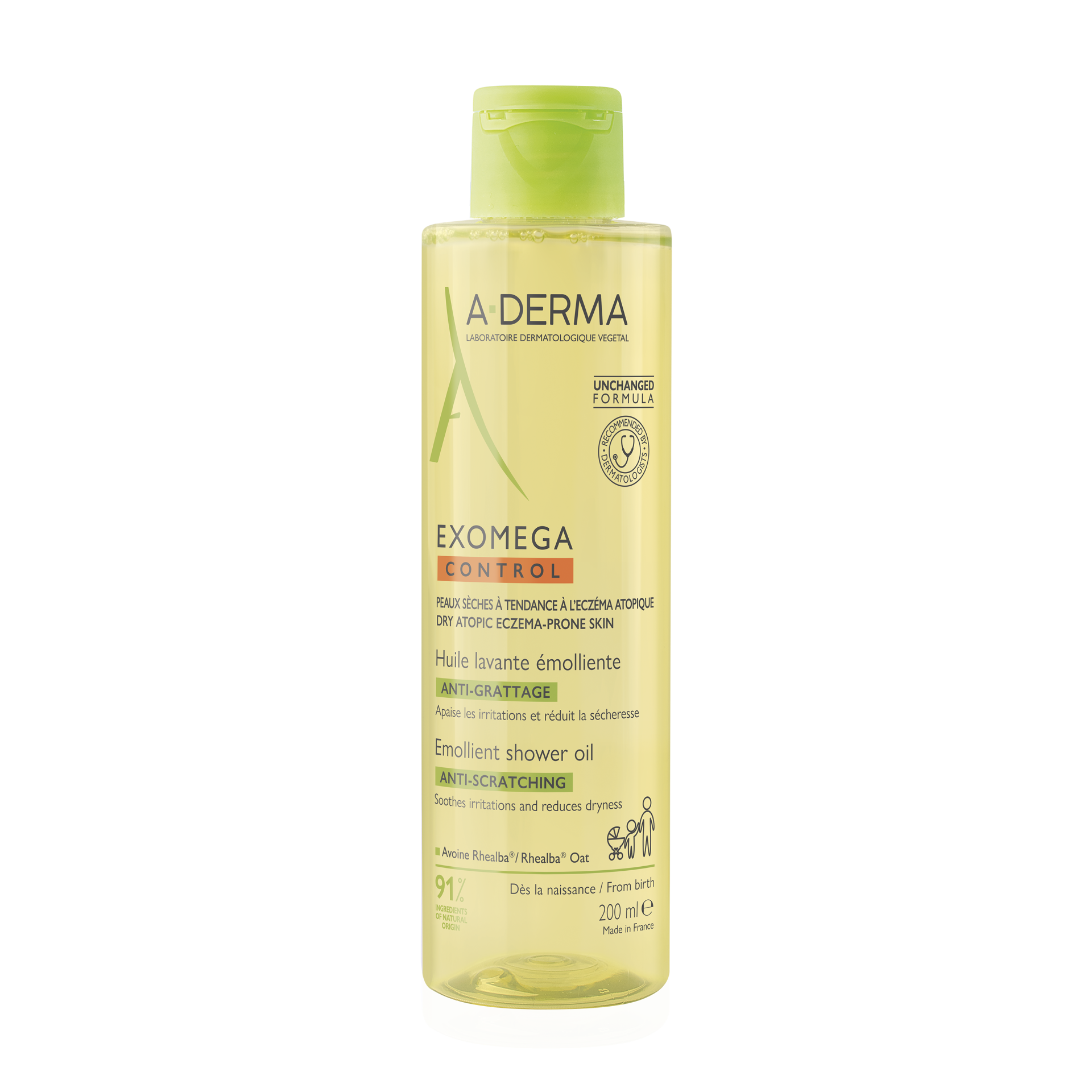A-Derma Exomega Control emolientno čistilno olje za prhanje, 200 ml