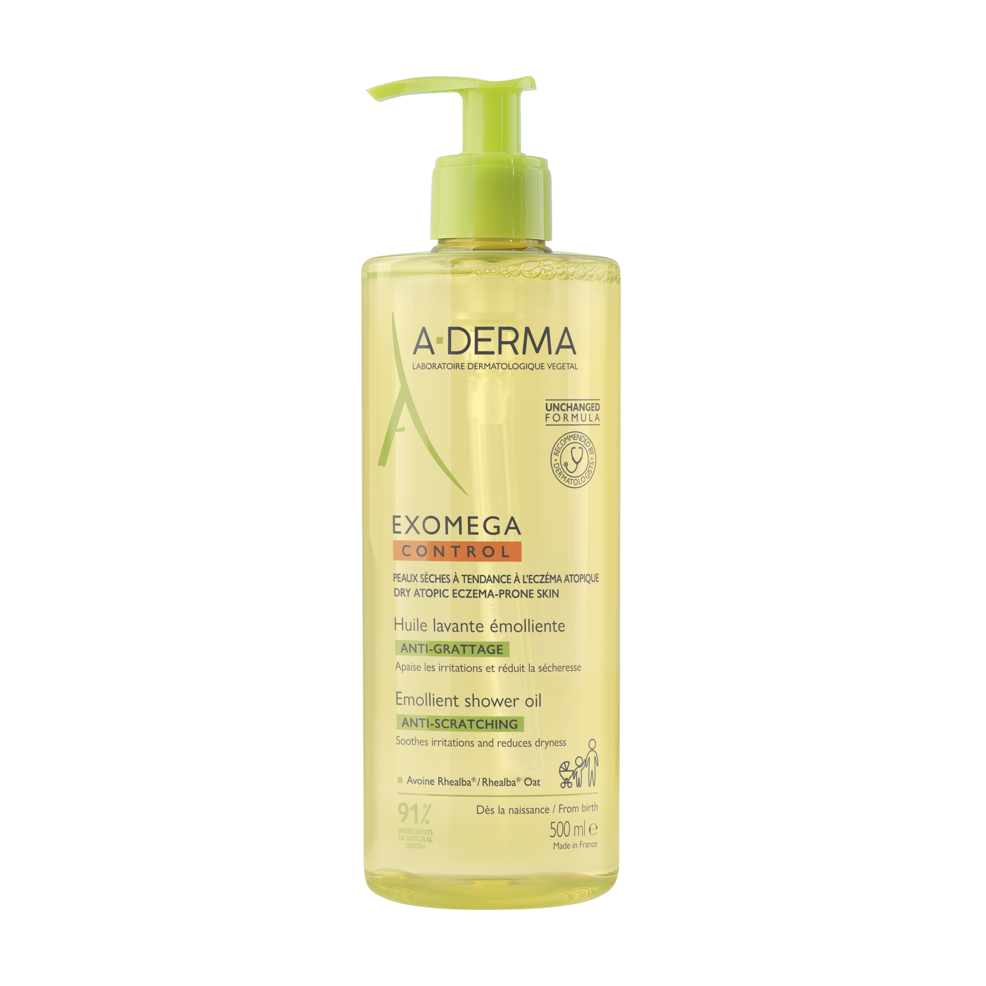 A-Derma Exomega Control emolientno čistilno olje za prhanje, 500 ml