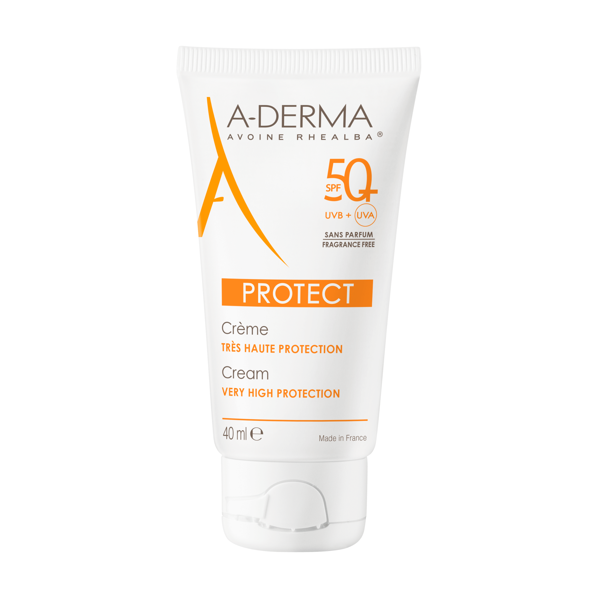 A-Derma Protect krema za zaščito pred soncem brez dišav ZF50+, 40 ml
