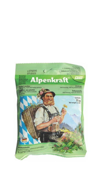 Alpenkraft zeliščni bonboni z medom, sladom in zeliščnimi izvlečki, 75 g