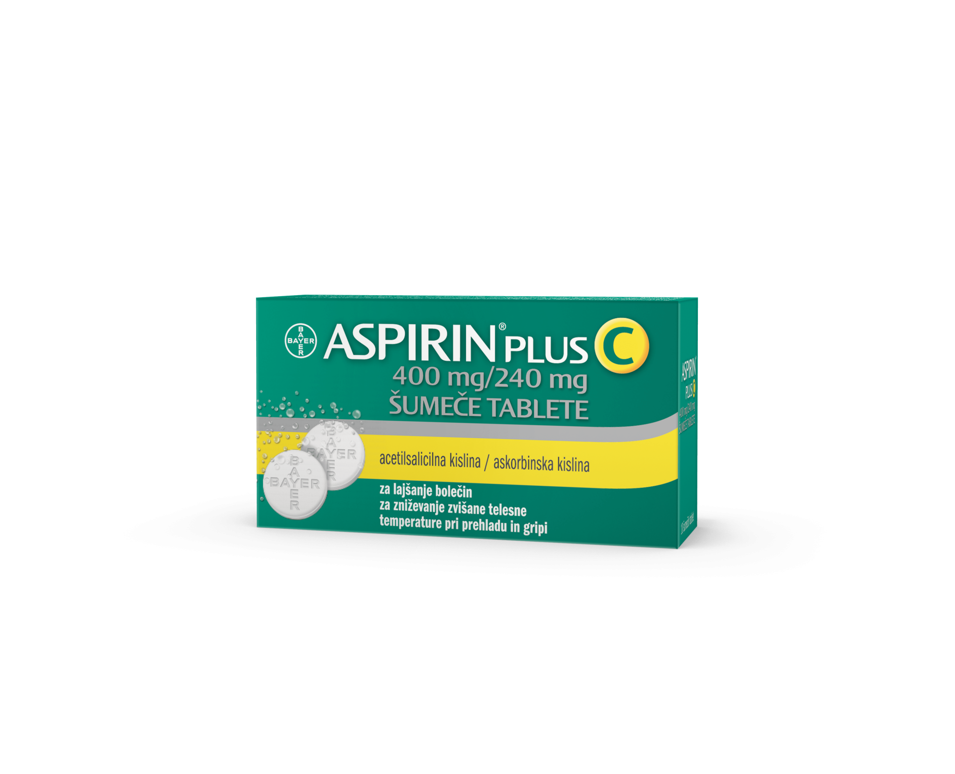 Aspirin plus C 400 mg/240 mg šumeče tablete, 10 šumečih tablet