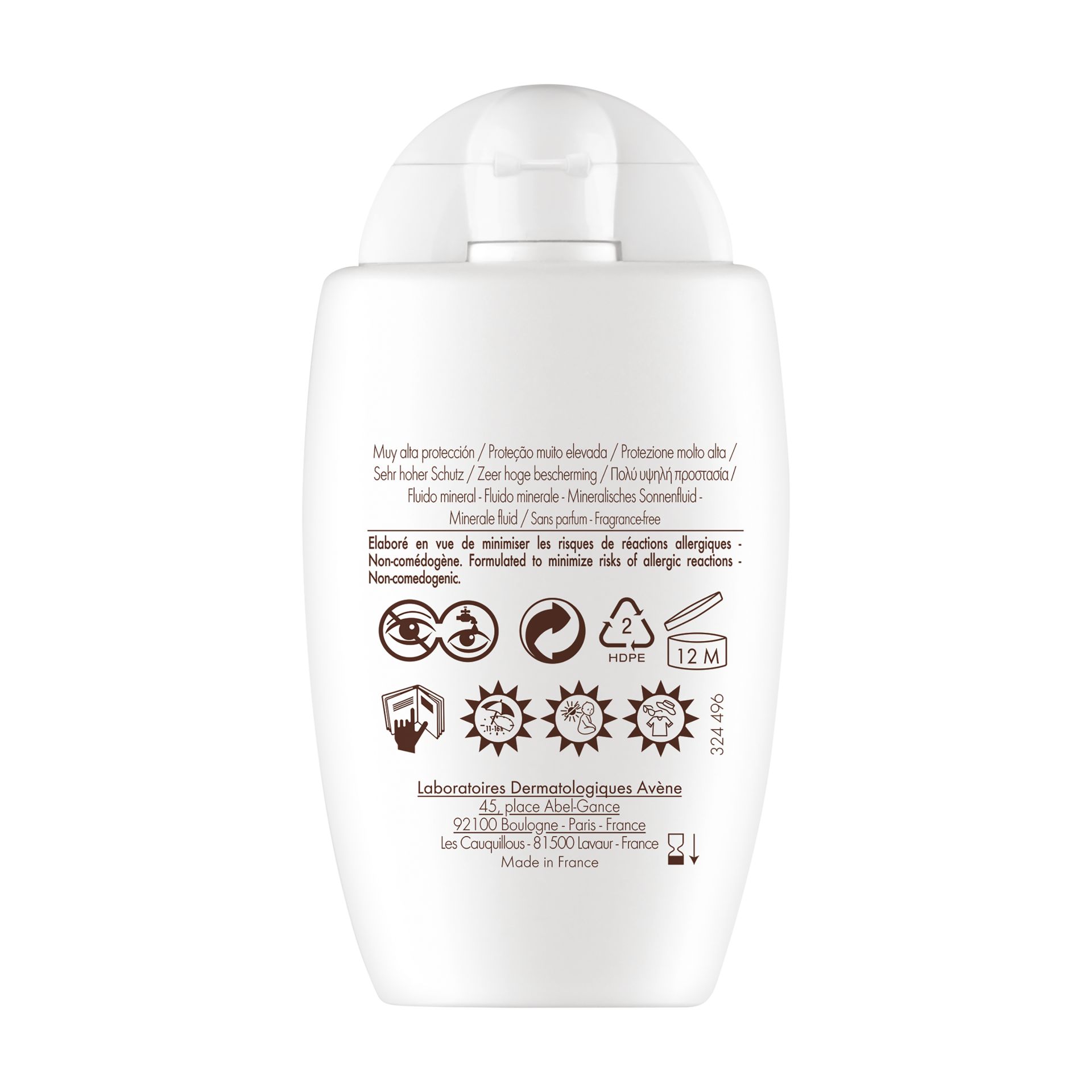 Avène mineralni fluid z zelo visoko zaščito pred soncem ZF50+, 40 ml