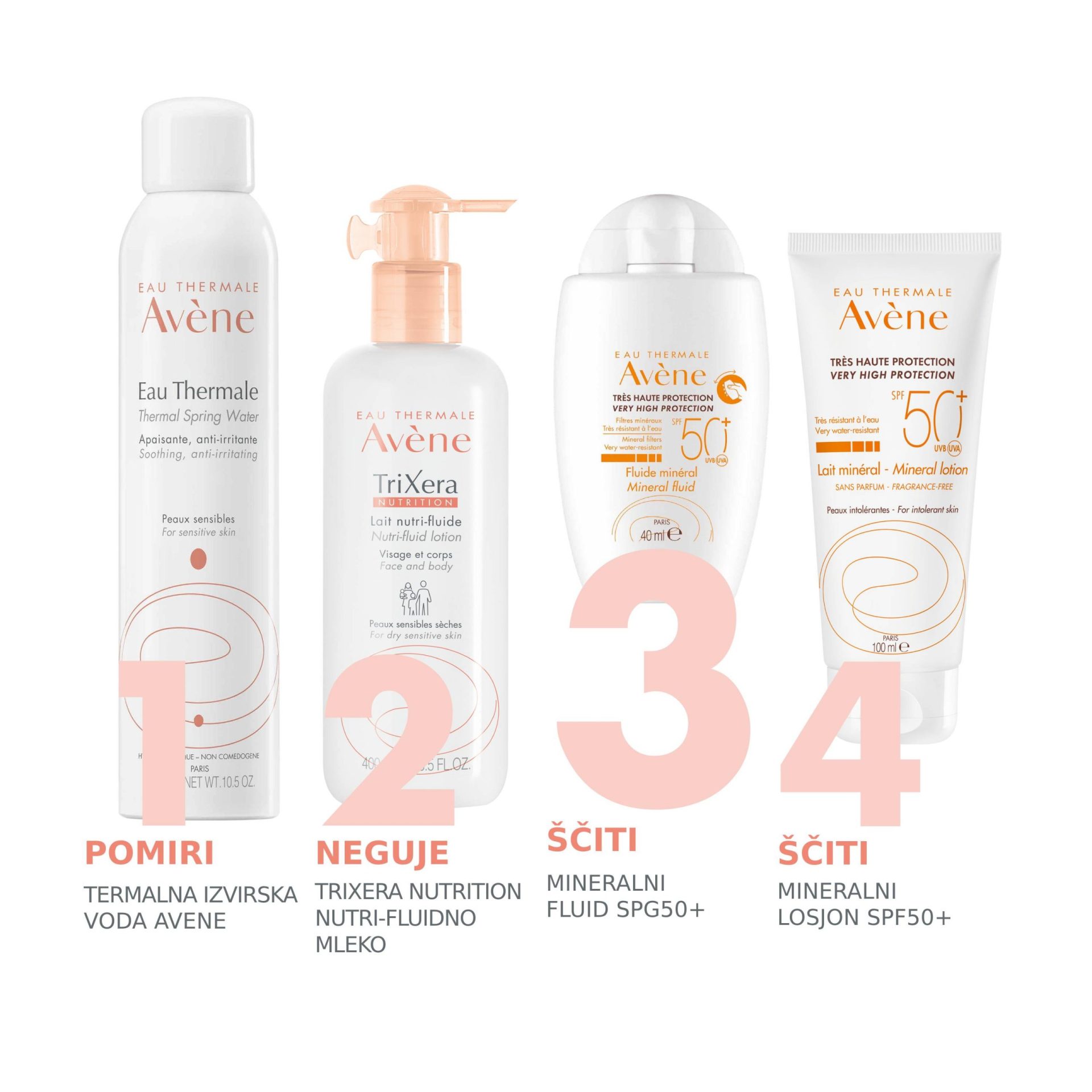 Avène mineralni fluid z zelo visoko zaščito pred soncem ZF50+, 40 ml