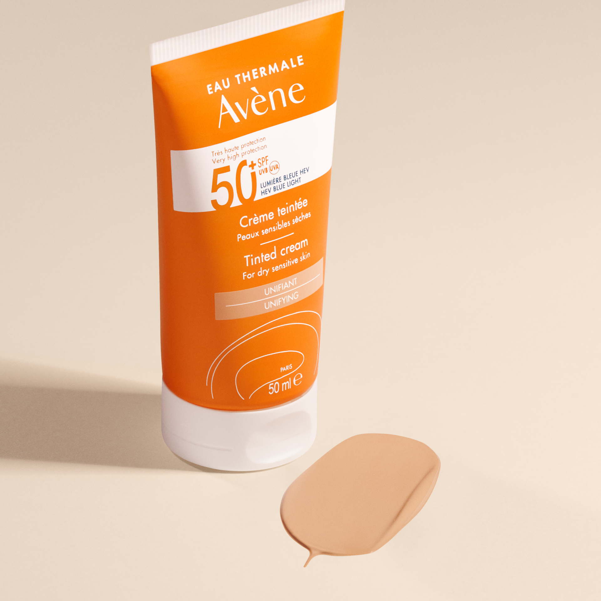 Avène Sun obarvana krema zelo visoka zaščita pred soncem ZF50+, 50 ml