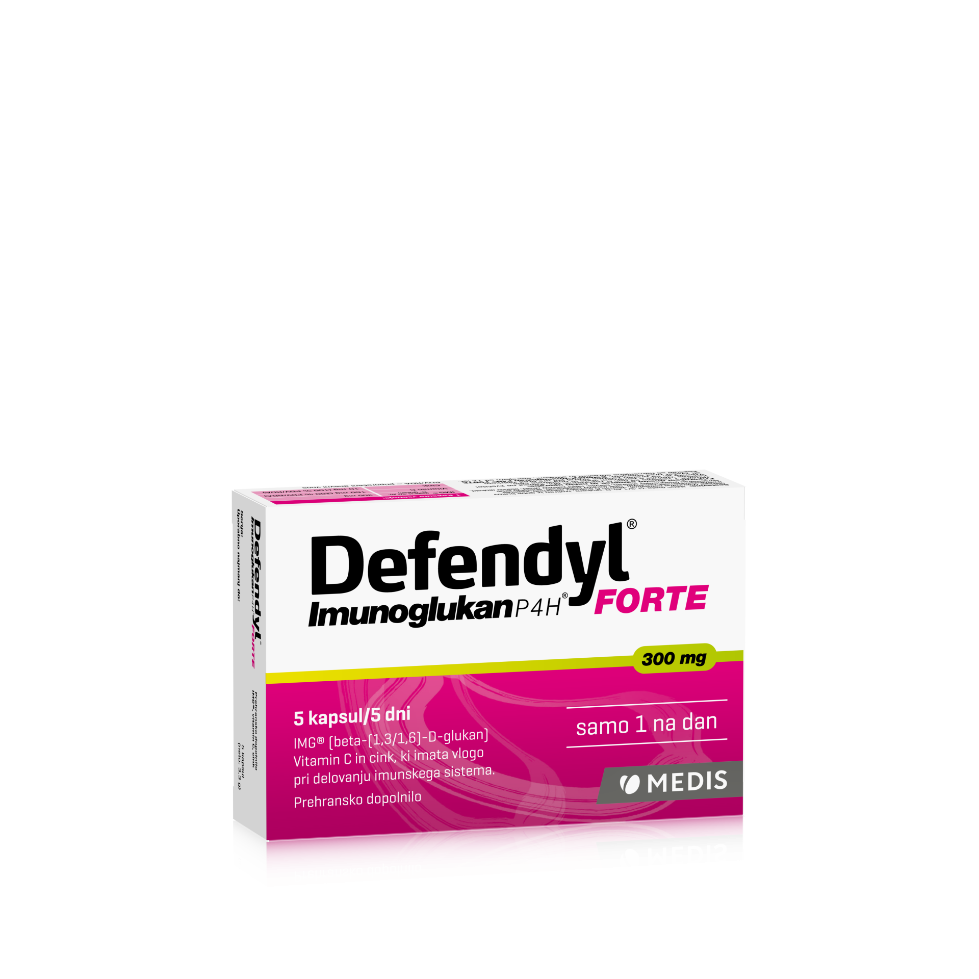 Defendyl-Imunoglukan P4H FORTE kapsule, 5 kapsul