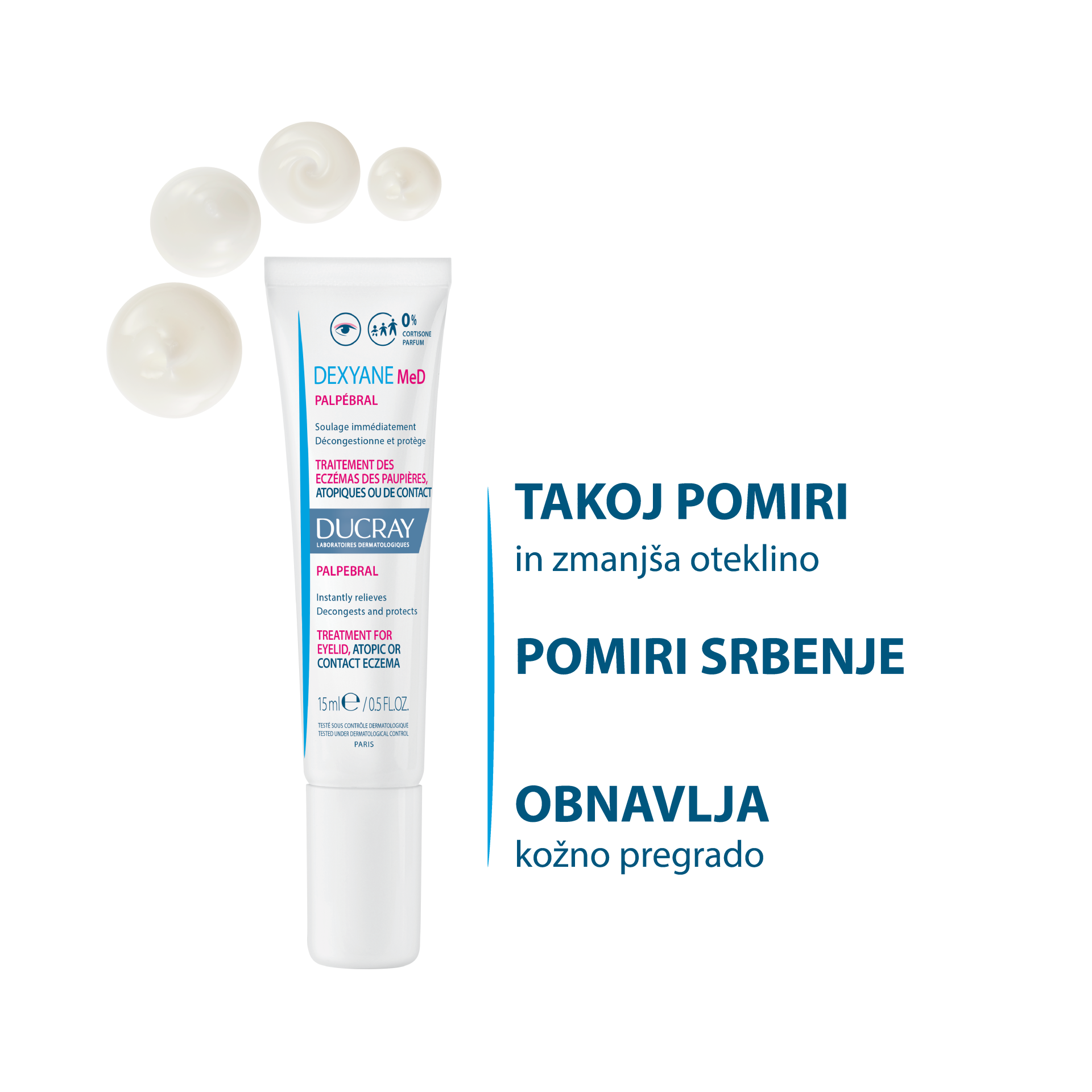 Ducray DEXYANE MeD Palpebral krema za očesni ekcem, 15 ml