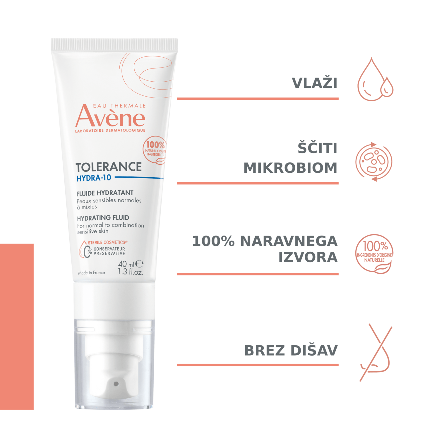 Avène Tolerance Hydra 10 vlažilni fluid, 40 ml
