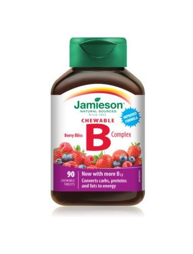 Jamieson B kompleks z okusom jagodičevja, 90 žvečljivih tablet