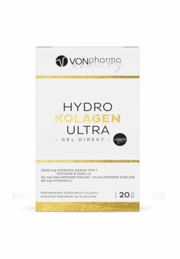 VonPharma Hydro kolagen ultra 2000 Da, 20 gelov za direktno uporabo