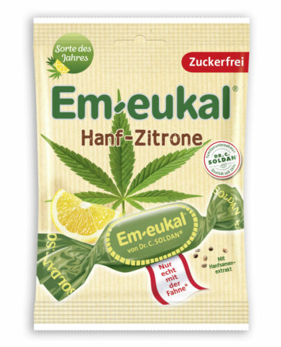 Dr. Soldan Trdi bonboni Em-eukal – Konoplja in limona, 75 g