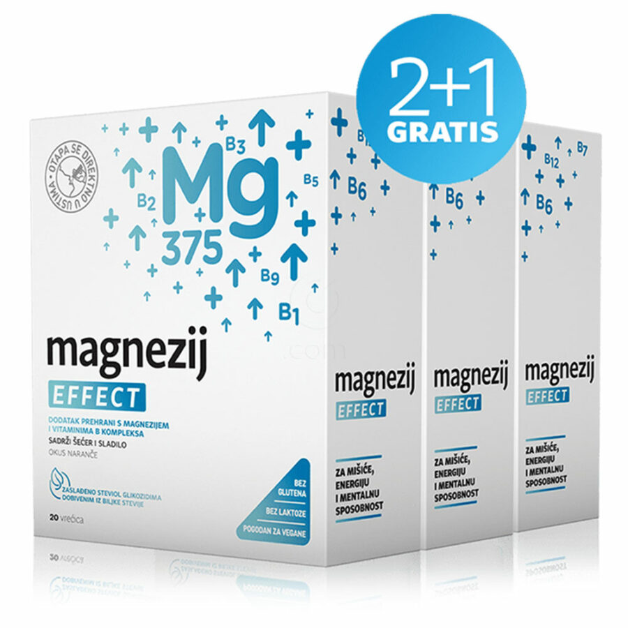Yasenka Magnezij Effect vrečke (20 vrečic po 2 g) AKCIJA 2 + 1 GRATIS