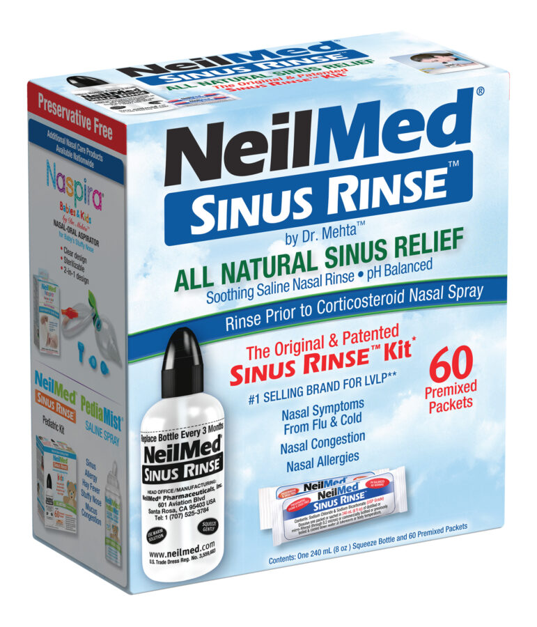 NeilMed Sinus Rinse set za izpiranje nosne votline (plastenka 240 ml + 60 vrečk)