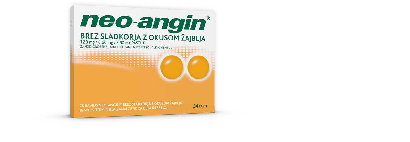 Neo-angin pastile brez sladkorja z okusom žajblja, 24 pastil