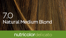 BioKap Nutricolor Delicato 7.0 barva za lase – naravno srednje blond, 140 ml