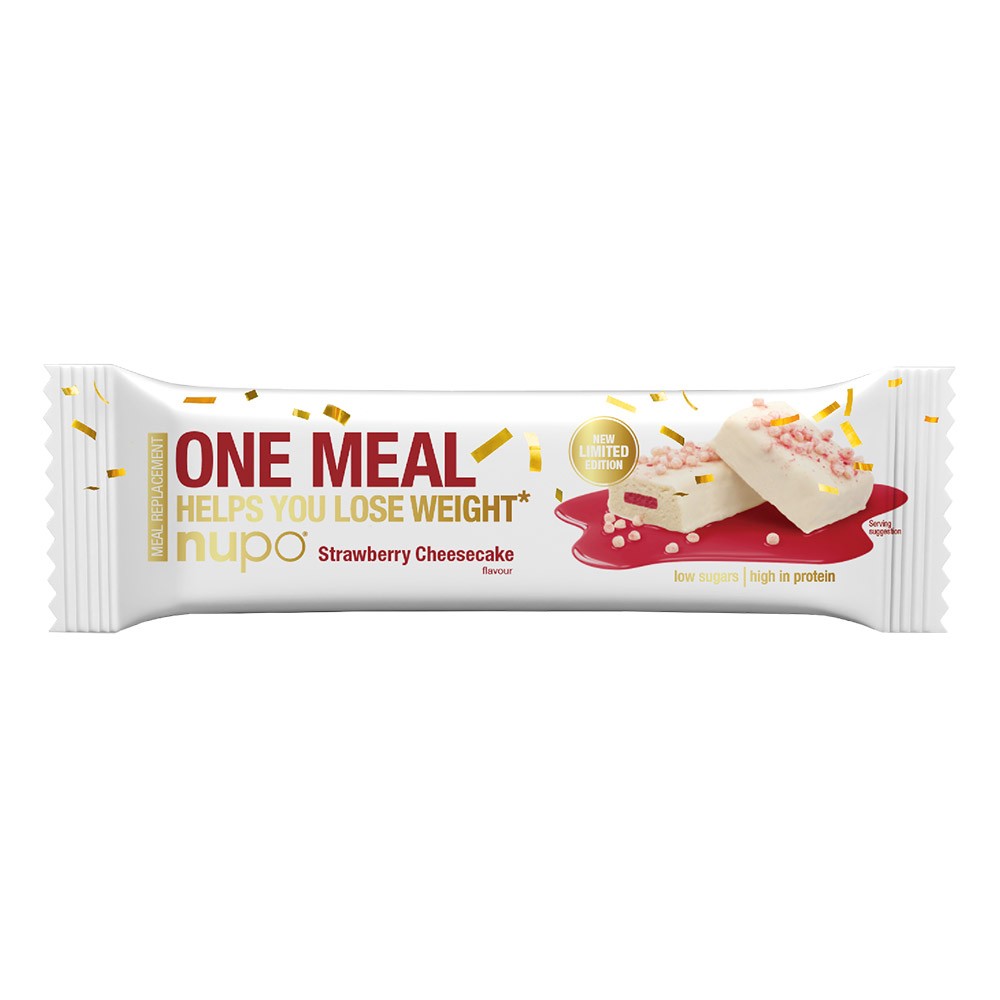 Nupo One Meal ploščica za nadomestitev obroka – Jagodni Cheesecake, 60 g