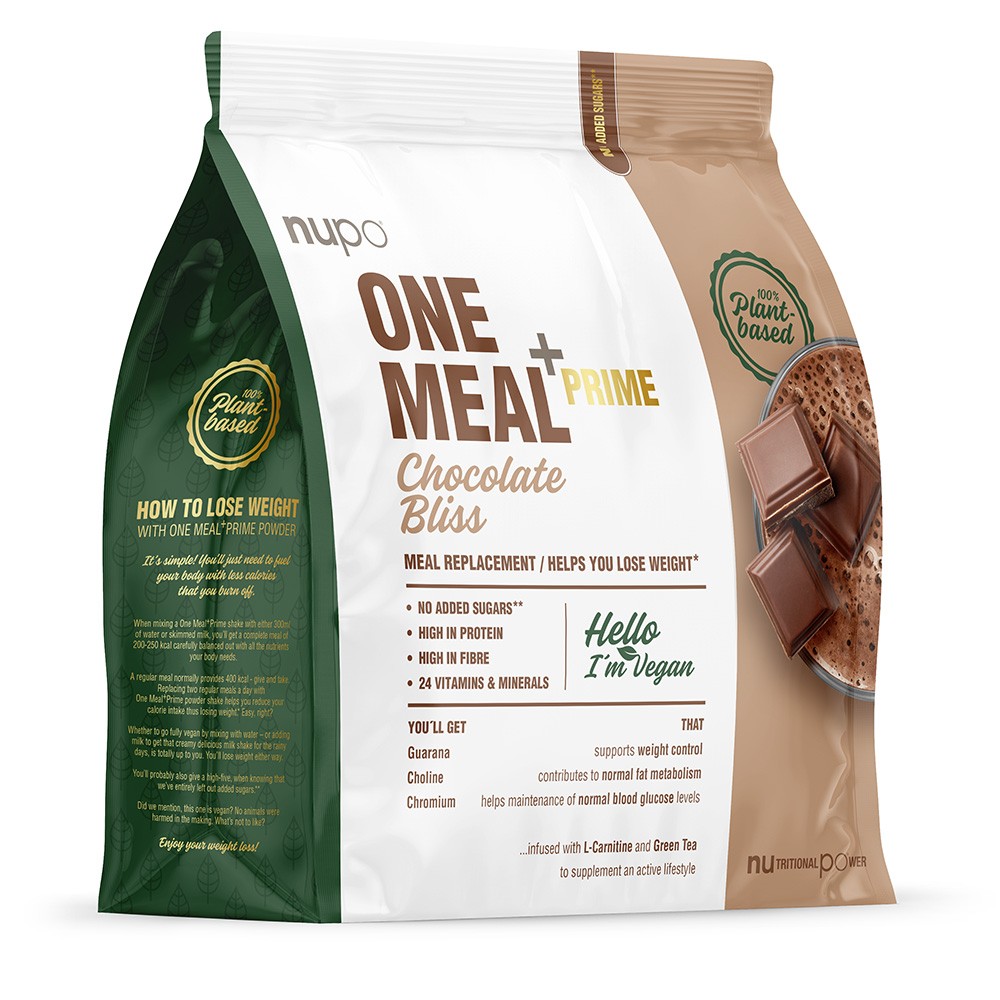 Nupo One Meal +Prime, nadomestilu obroka v prahu Čokolada Vegan, 360 g