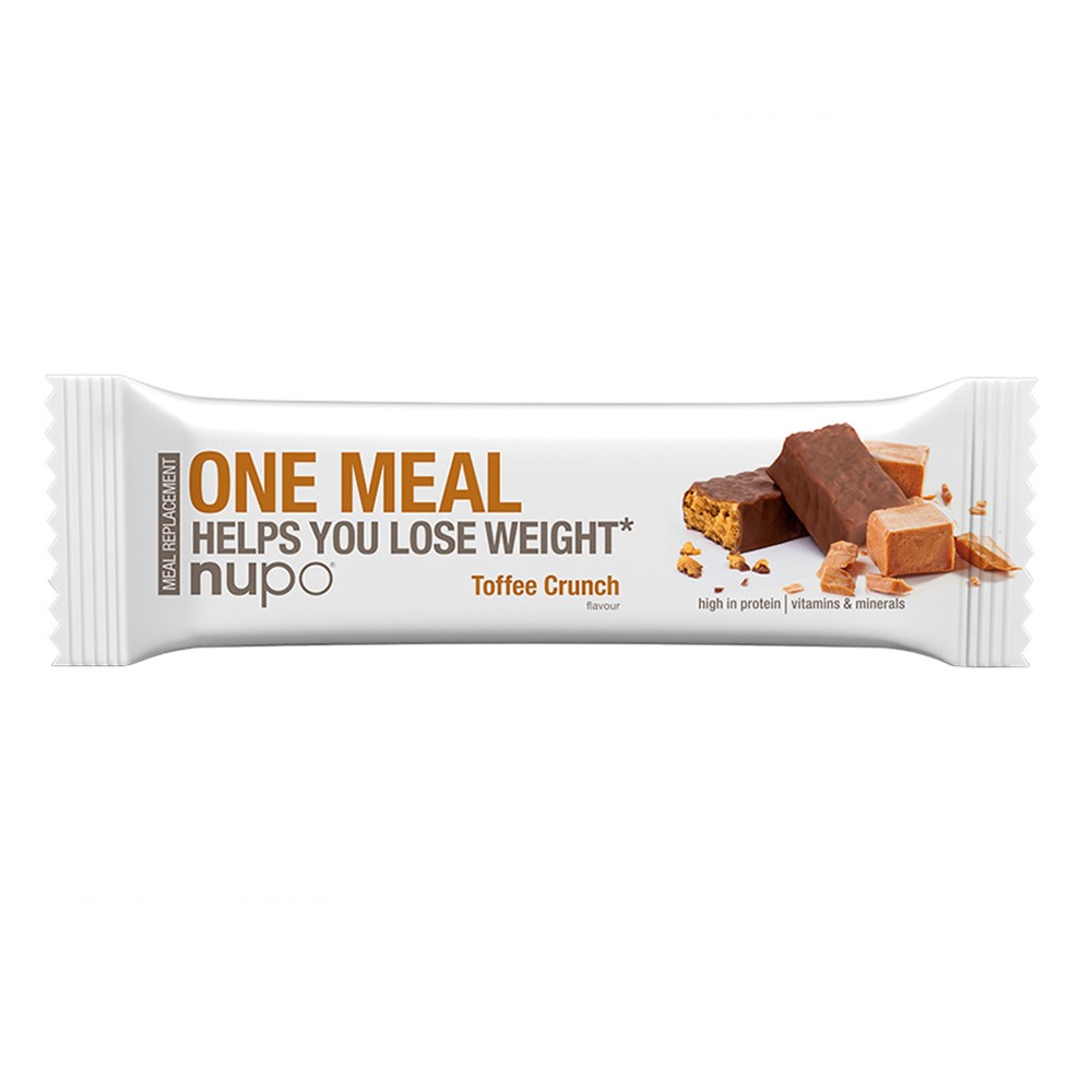 Nupo One Meal ploščica za nadomestitev obroka – Toffee Crunch, 60 g