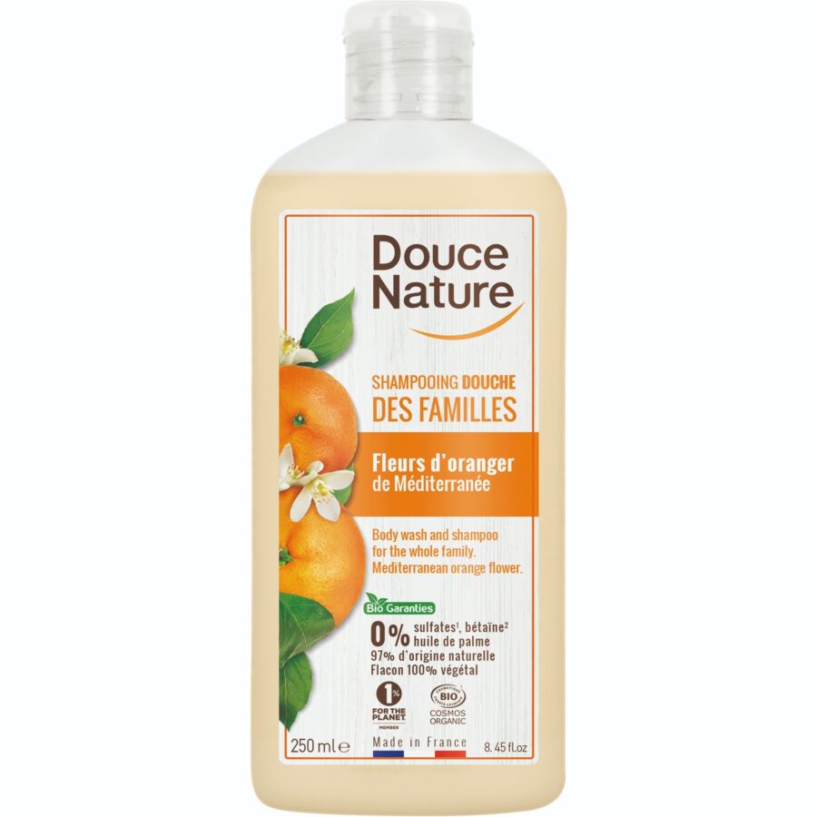 Douce Nature Naravni gel in šampon za tuširanje, pomarančni cvet, 250 ml