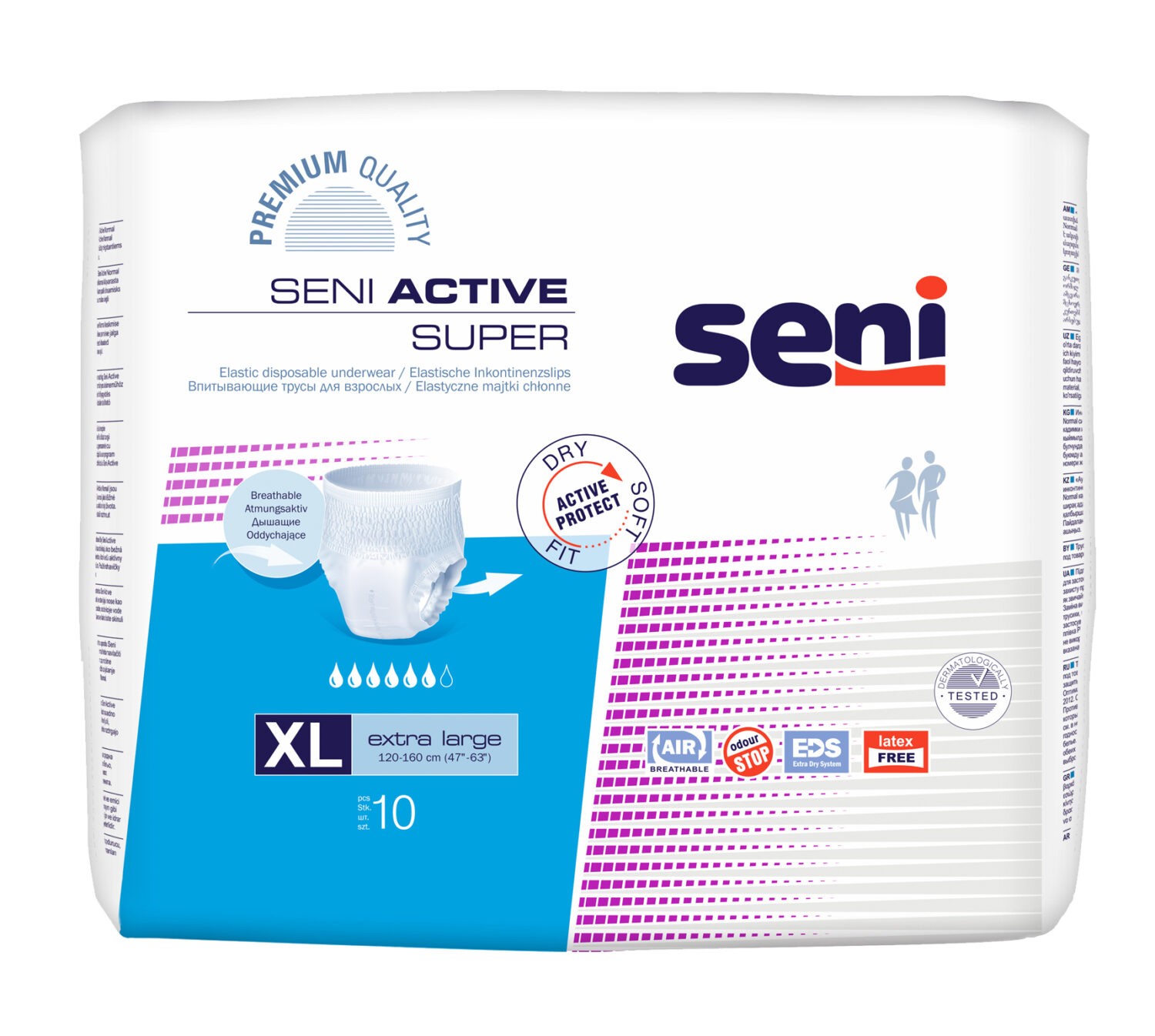 Seni Active Super mobilne hlačke za inkontinenco – Extra Large, 10 mobilnih hlačk