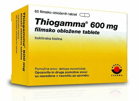 Thiogamma 600 mg filmsko obložene tablete, 60 filmsko obloženih tablet