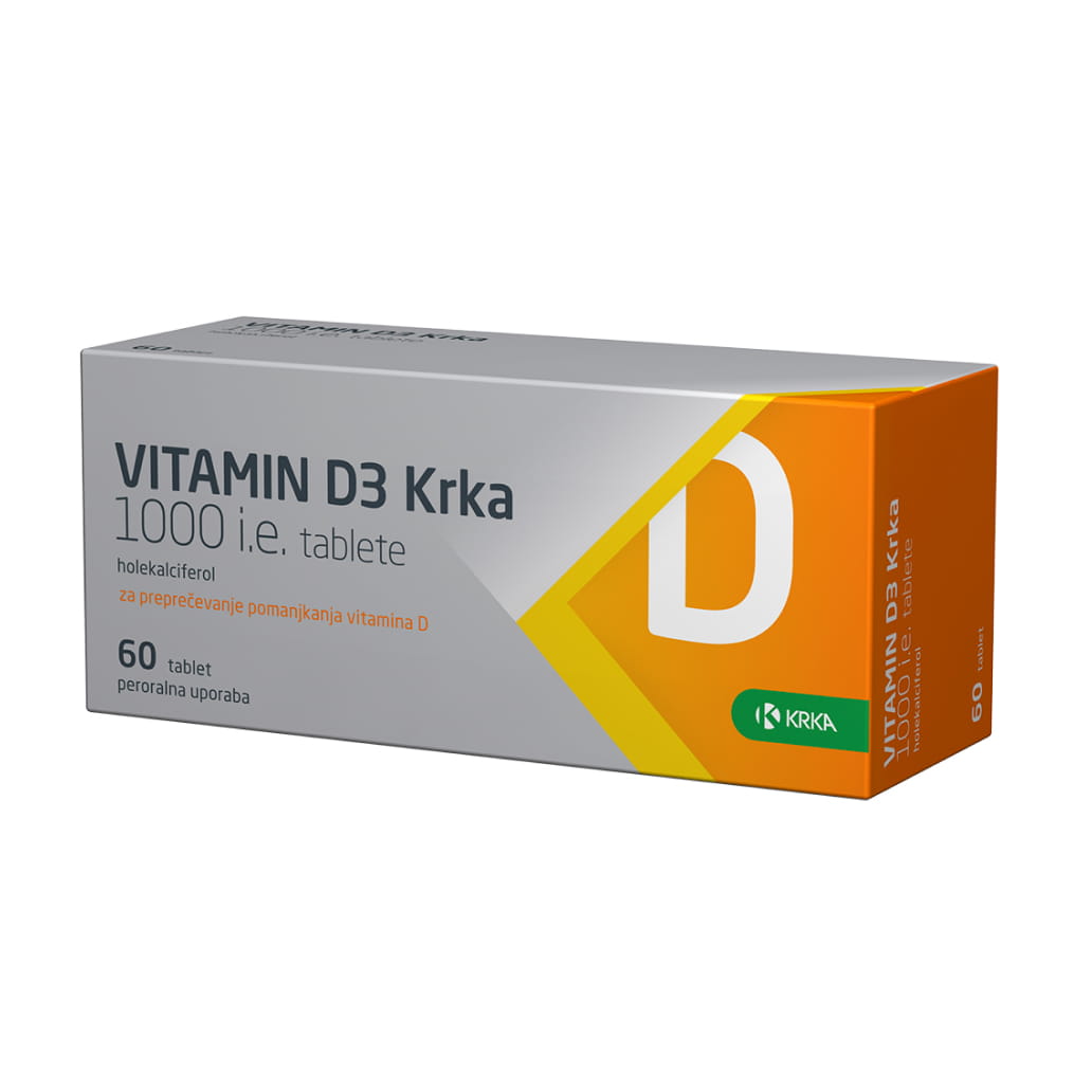 Vitamin D3 Krka 1000 i.e. tablete, 60 tablet