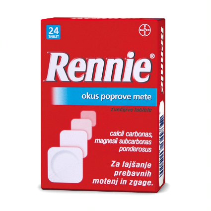 Rennie 680 mg/80 mg žvečljive tablete, 24 tablet