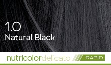 BioKap Nutricolor Delicato Rapid 1.0 barva za lase (10 minut) – naravno črna, 135 ml