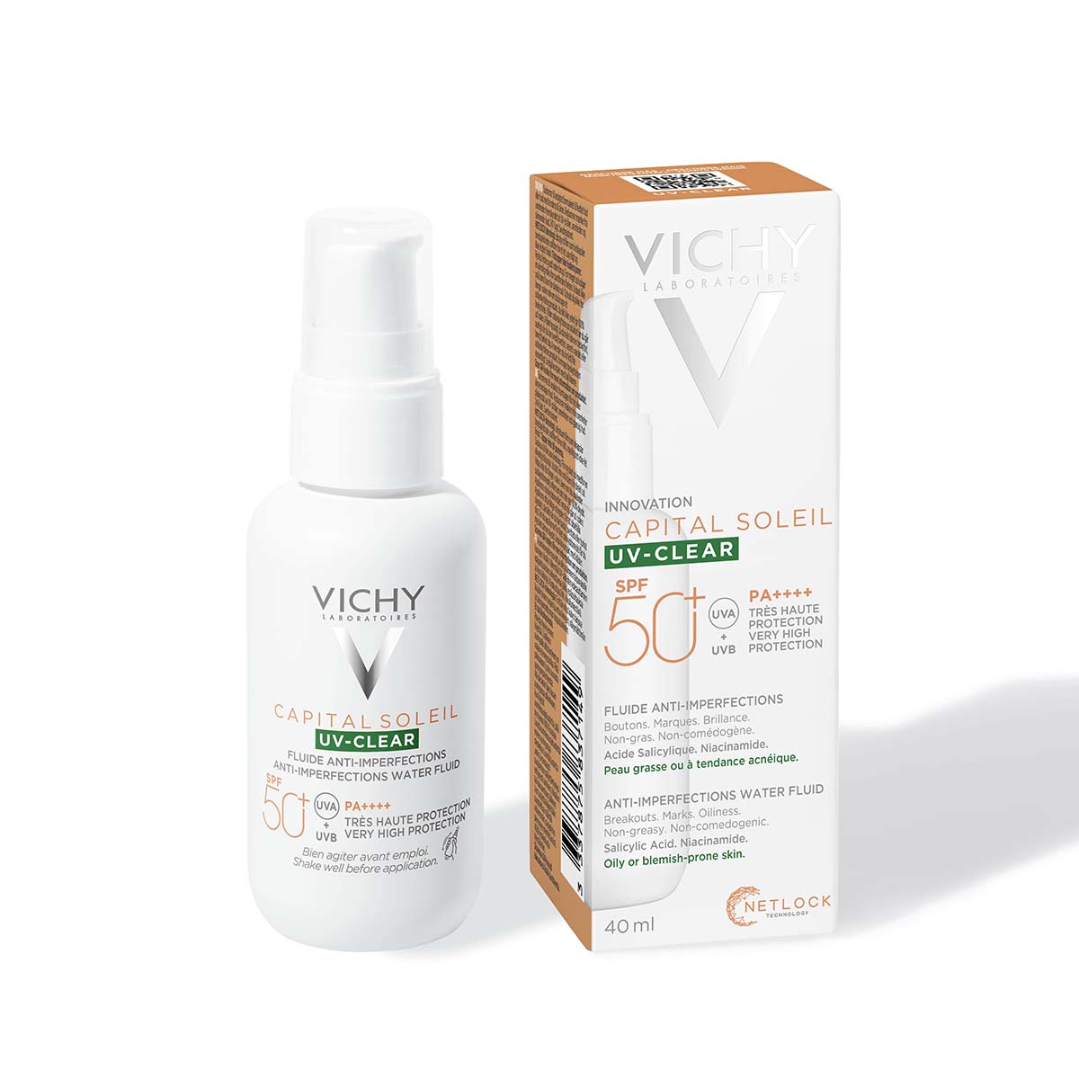 Vichy Capital Soleil UV-Clear fluid za zaščito pred soncem proti nepravilnostim ZF 50+, 40 ml