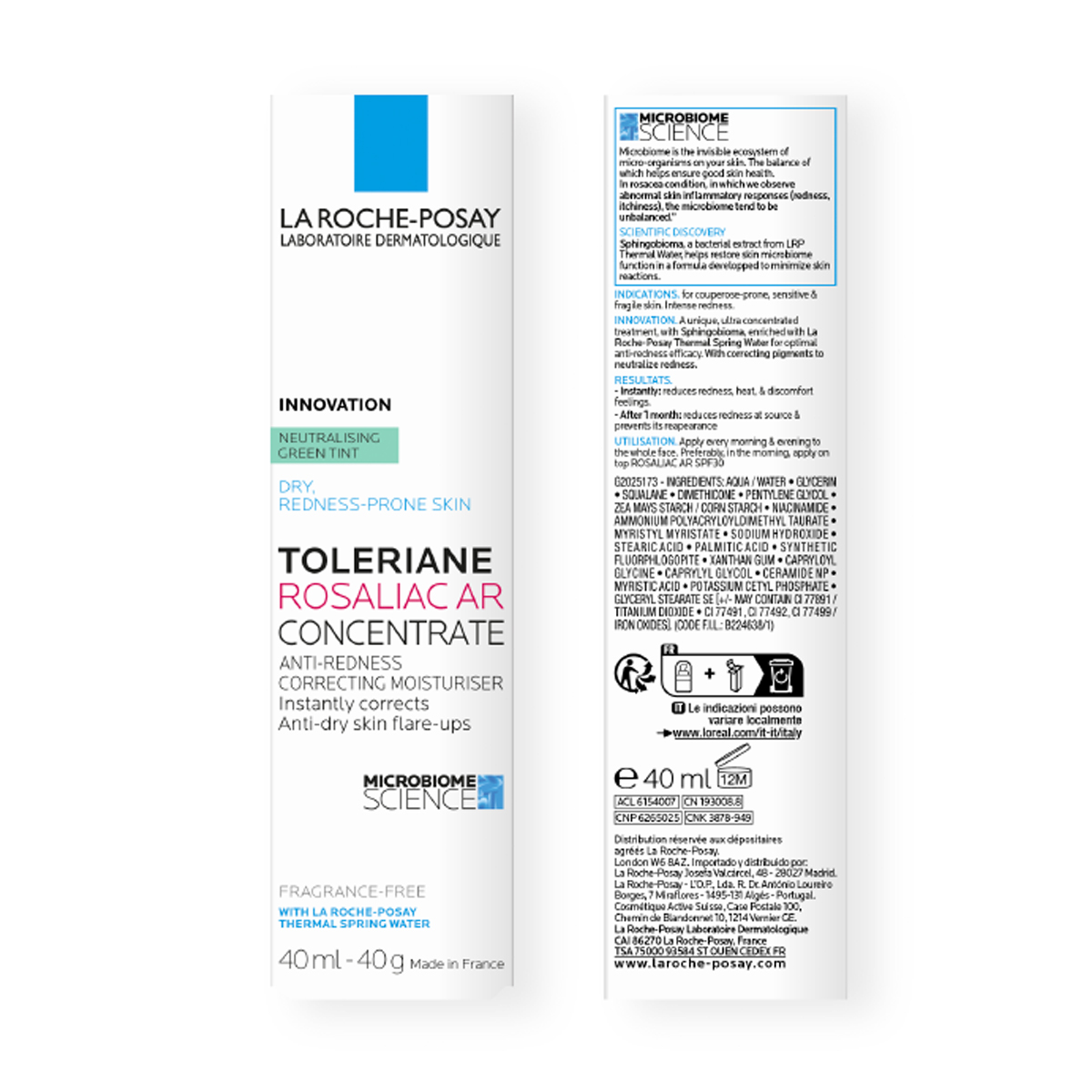 LRP Toleriane Rosaliac AR korektivna vlažilna nega, 40 ml
