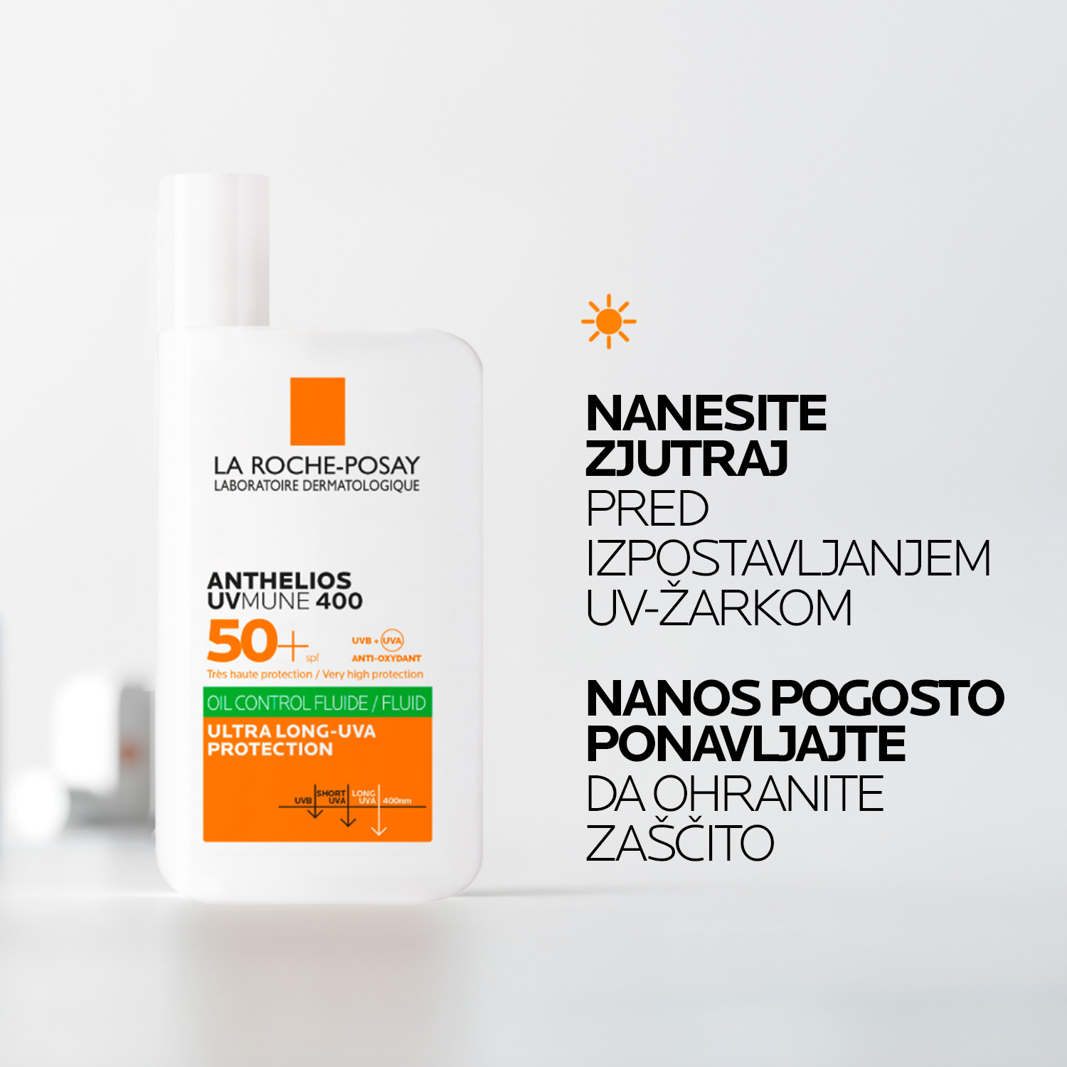 Anthelios UVMune 400 Oil Control fluid za mastno kožo ZF 50+ – La Roche-Posay, 50 ml