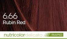 BioKap Nutricolor Delicato Rapid 6.66 barva za lase (10 minut) – rubinasto rdeča, 135 ml