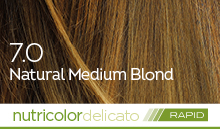 BioKap Nutricolor Delicato Rapid 7.0 barva za lase (10 minut)- naravno srednje blond, 135 ml
