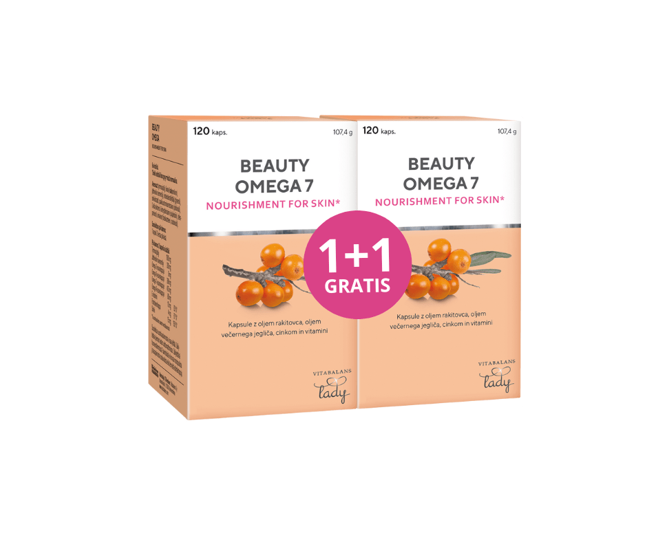 Vitabalans Lady Beauty Omega-7 kapsule (120 kapsul) AKCIJA 1 + 1 GRATIS