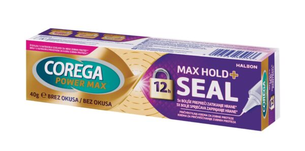 Corega Max Hold + Seal pričvrstilna krema za zobne proteze, 40 g