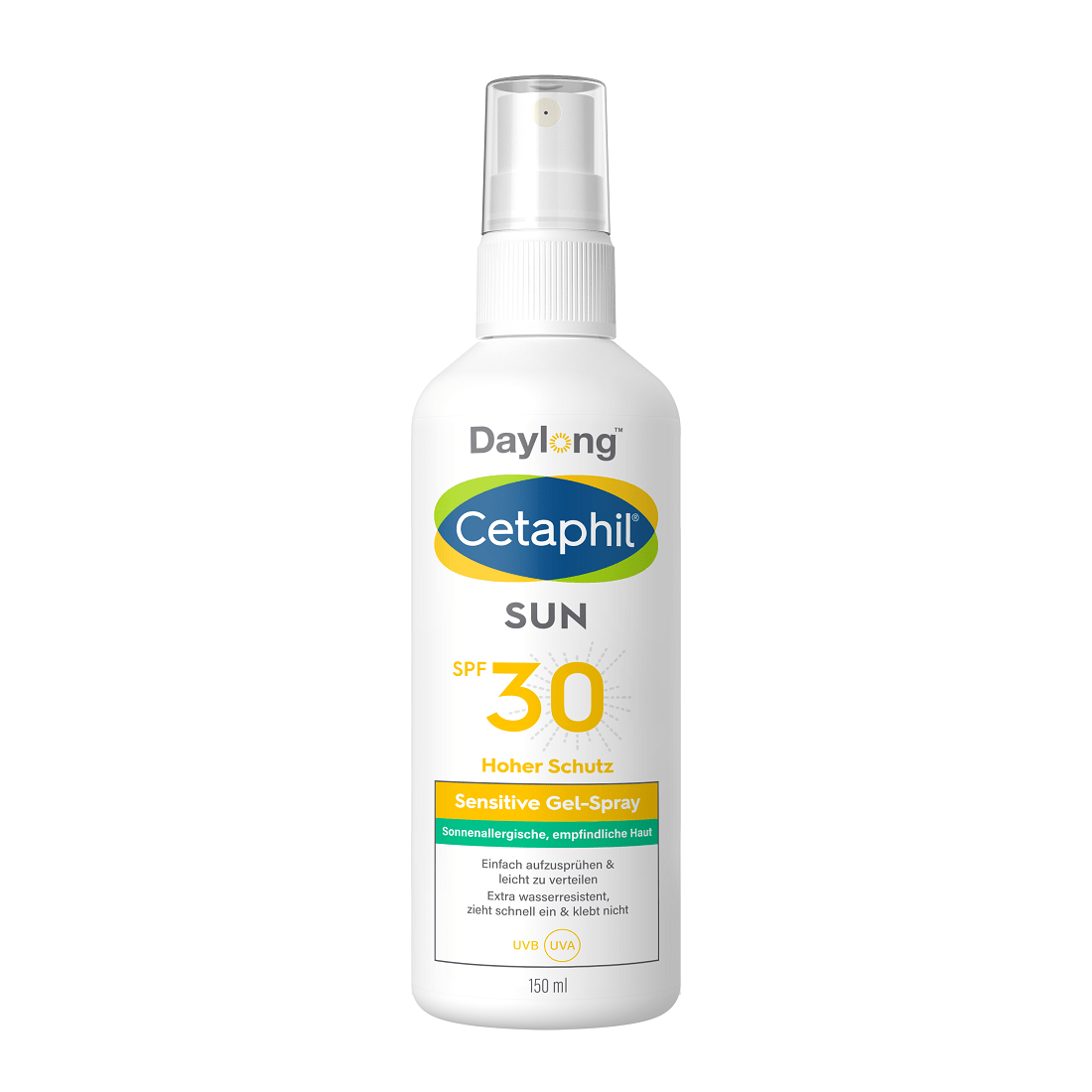 Daylong Cetaphil Sun ZF30 Sensitive gel fluid v pršilu, 150 ml