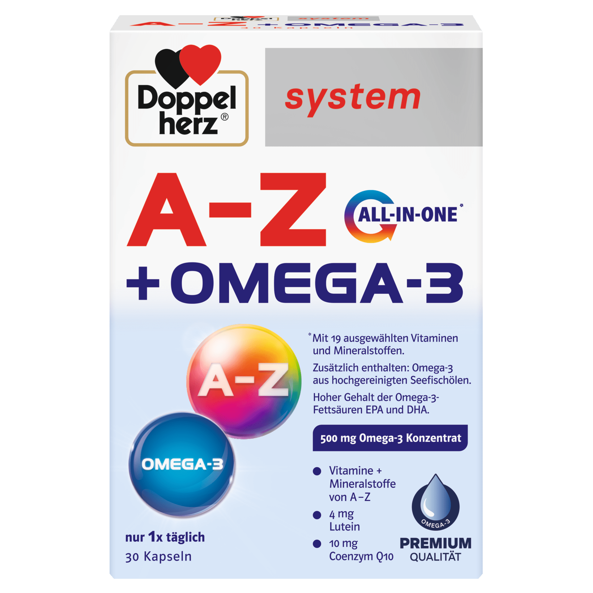 Doppelherz System A-Ž + Omega-3 kapsule, 30 kapsul
