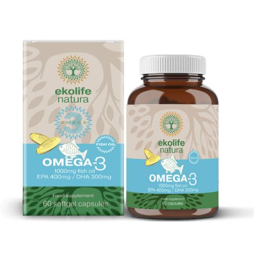 Ekolife natura Omega-3 ribji, 60 kapsul