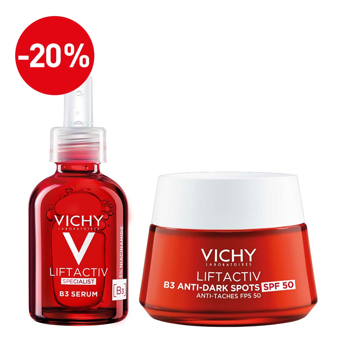 Vichy Liftactiv Protokol proti gubam in hiperpigmentacijskim madežem, 30 ml + 50 ml