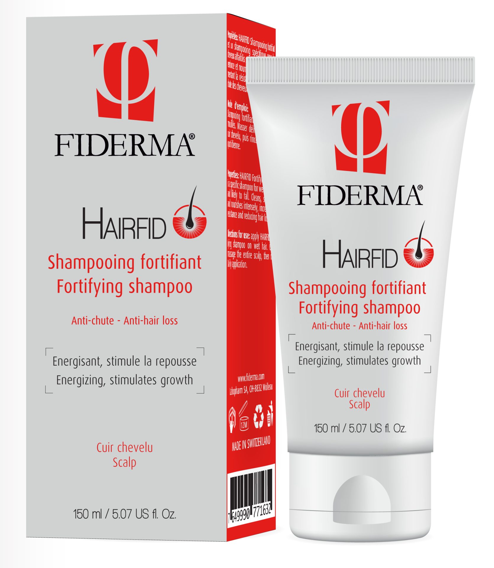 Fiderma Hairfid utrjevalni šampon proti izpadanju las, za okrepitev lasišča in stimulacijo rasti las, 150 ml