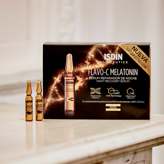 ISDIN Isdinceutics Flavo-C Melatonin nočni obnovitveni serum ampule, 30 x 2 ml
