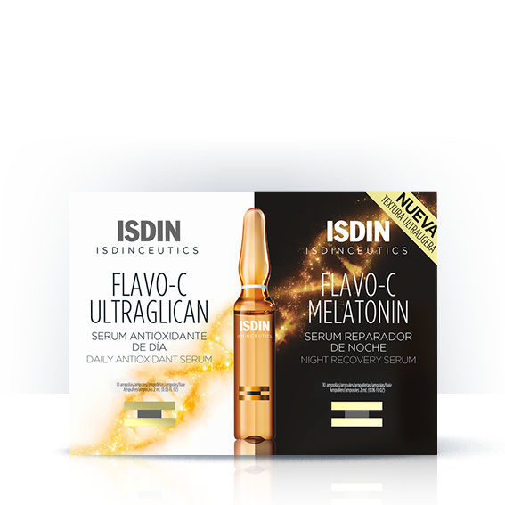 ISDIN Isdinceutics Flavo-C Ultraglican dnevni serum (10 x 2 ml) + Flavo-C Melatonin nočni serum (10 x 2 ml)