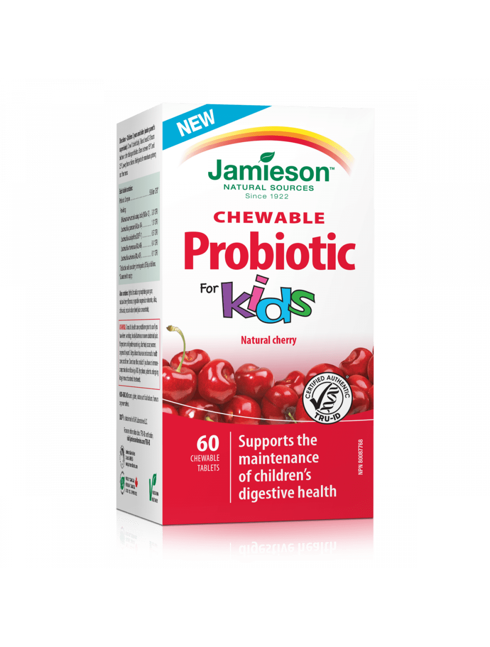 Jamieson Mlečnokislinske bakterije za otroke žvečljive tablete z okusom češnje, 60 tablet